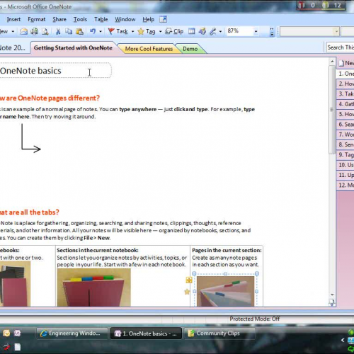Create a table of contents with OneNote hyper