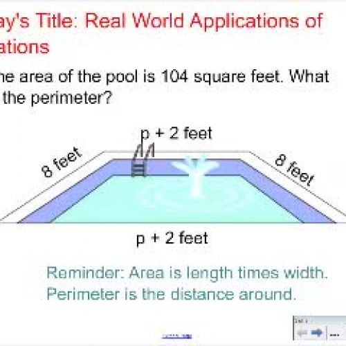 Real World Applications of Solving Equations