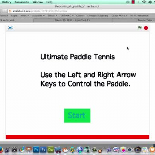 Scratch Paddle Tennis Game Intro to Version