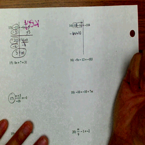 Ws Two Step Equations Kuta 11 16 Explanation