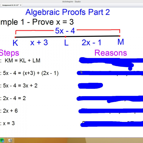 Algebraic Proofs Part 2