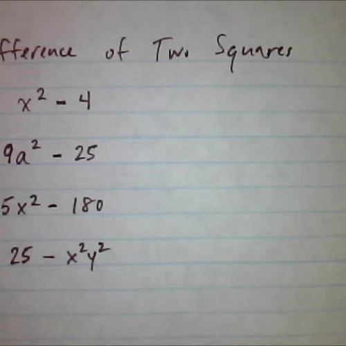factoring difference of two squares examples