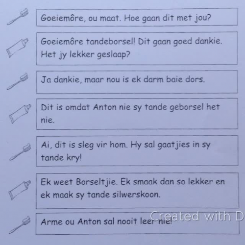 Afrikaans Mondeling - Tandeborsel Dialoog