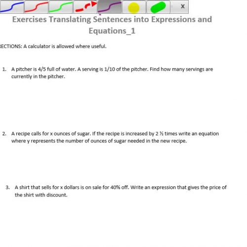 Exercises Translating Sentences to Equations and Expressions_1