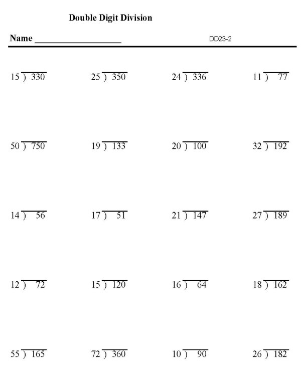 5th Grade Math Worksheets And Long Division Problems