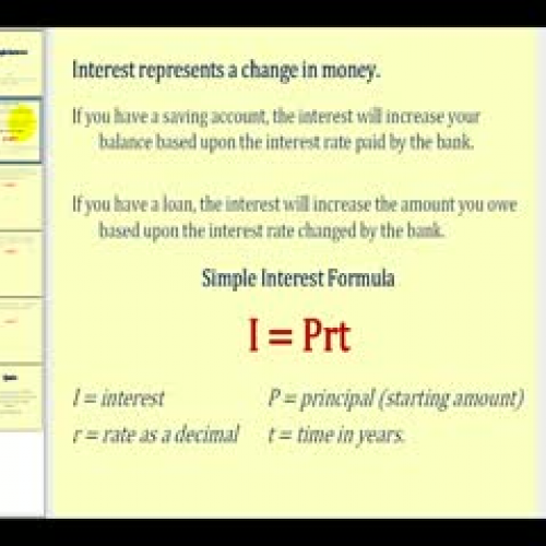 The Simple Interest Formula - TeacherTube