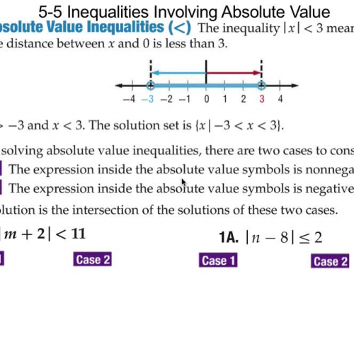 5-5 Solving Inequalities Involving Absolute V