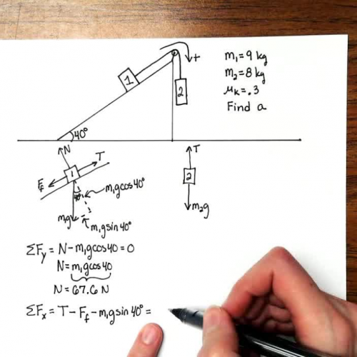 AP Physics 1 Sample Block on a Ramp and block hanging over Pulley