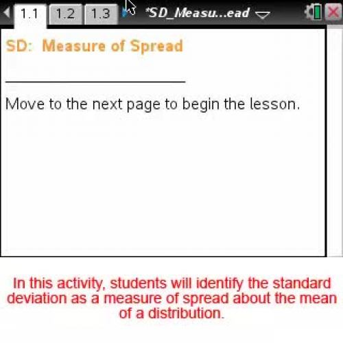 SD Measure of Spread [Math Nspired Preview Video]