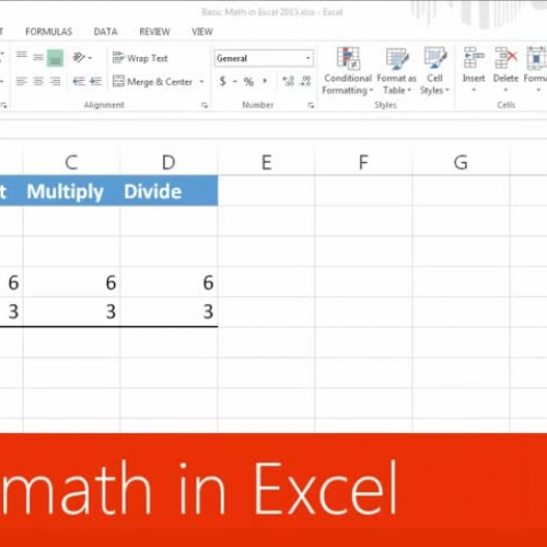 Basic math in excel