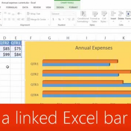 Insert a linked Excel bar chart