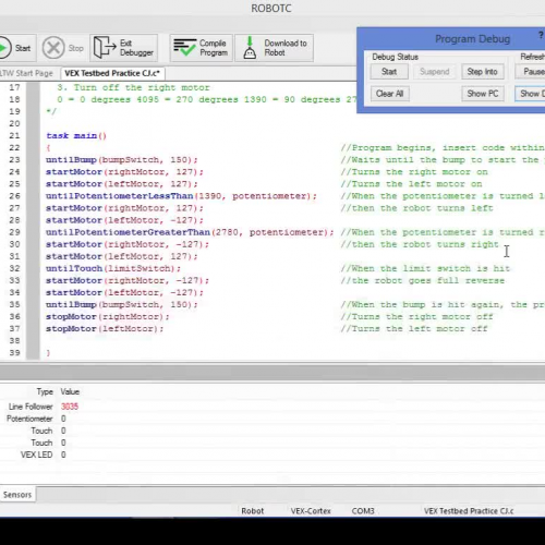 RobotC Intro 06 Solution to Potentiometer