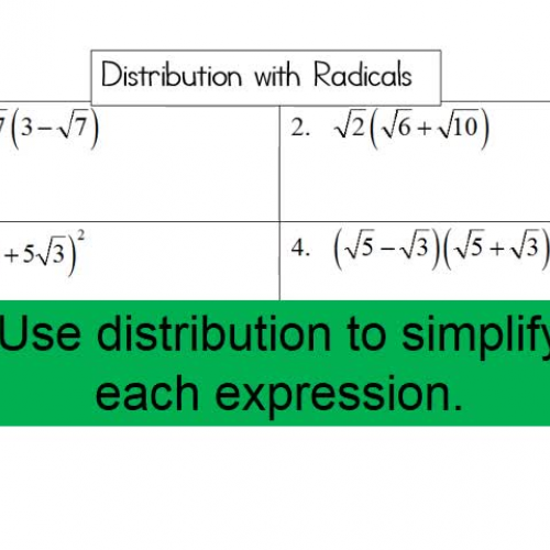 Distrubution with Radicals, Rationalizing Using Conjugates