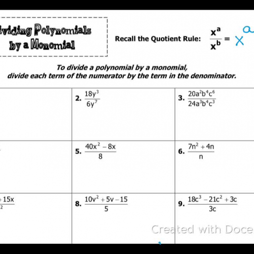 Dividing Polynomial By Monomial