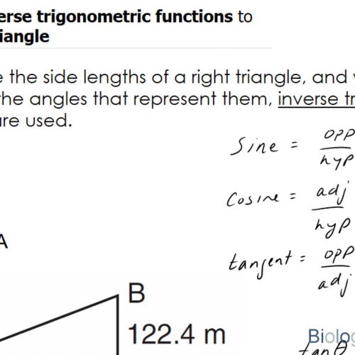 How to use inverse trigonometric functions to solve a right triangle