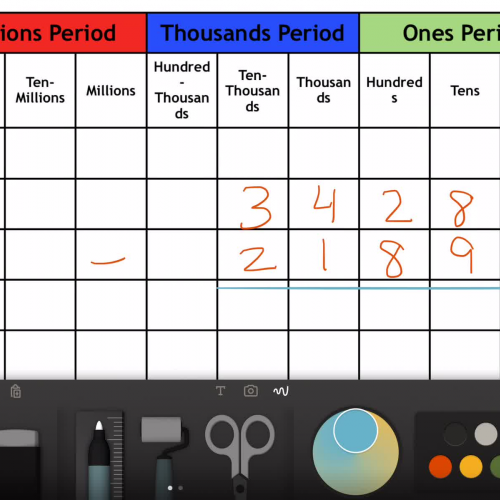 Subtracting with Place Value Chart