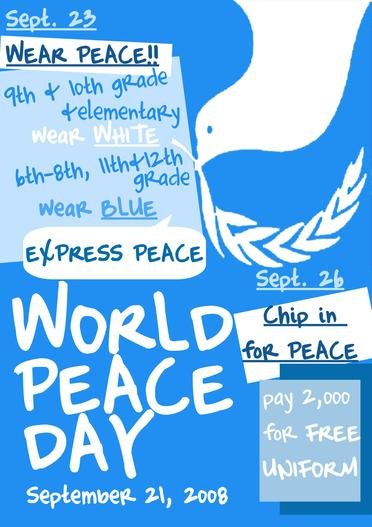 Example of Peace Day Poster - TeacherTube